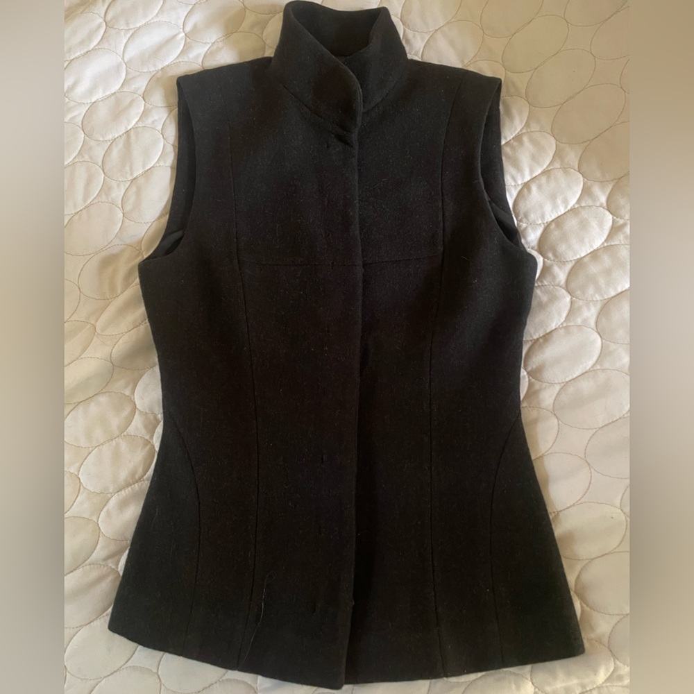 Sleek fitting vintage wool vest from bergdorf